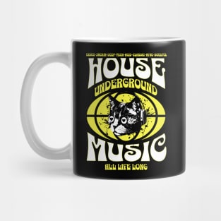 HOUSE MUSIC  - Underground Cat (White/Yellow) Mug